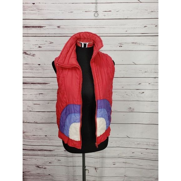 A Creation by Cloud 9 1980s stripe puffer vest size small - Picture 13 of 13